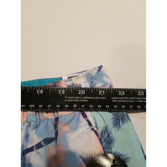 Mens Pastel‎ Hawaiian Print Swimsuit Trunks Size 2XL 44/46 - Picture 2 of 6